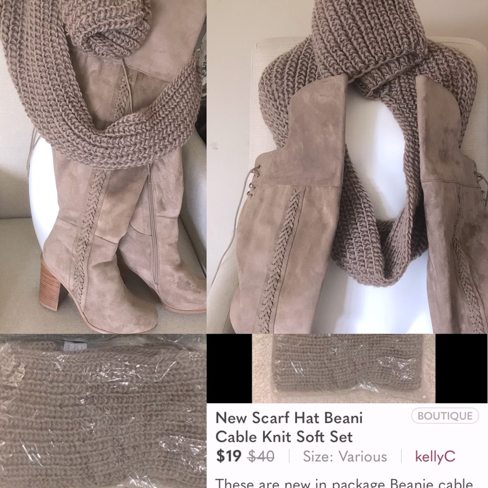 torrid Taupe Over-the-Knee Lace-Up Block Heel Boots - Picture 6 of 7